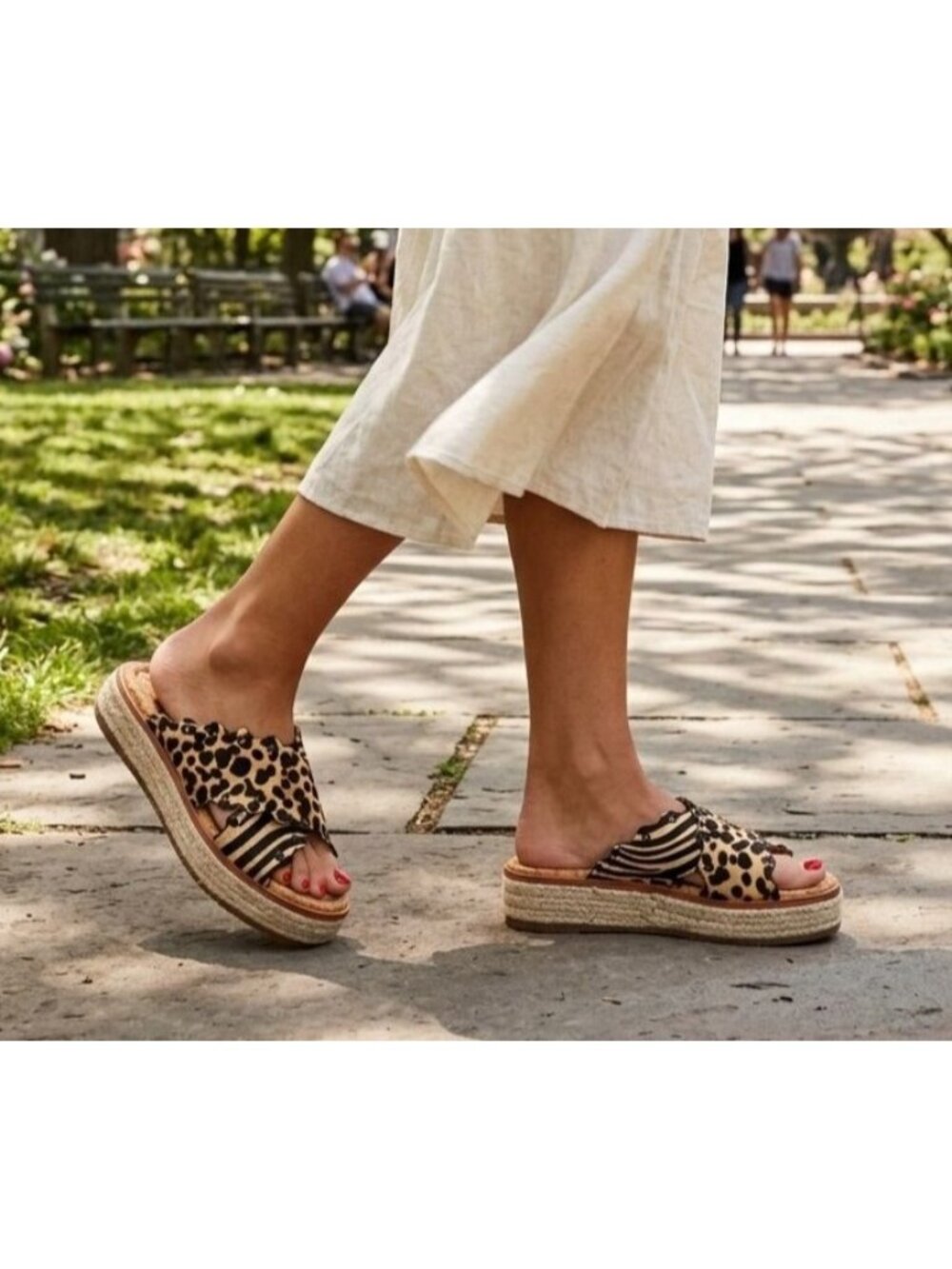 Women's - Antonio Melani Calf Hair Animal Print Sandals, Size 9 1/2